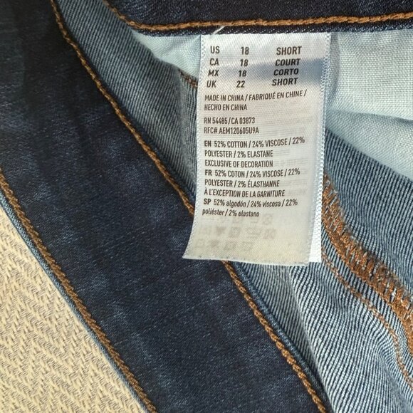 American Eagle Artist Flare Jeans Womens 18 Short Blue Stretch Boho Classic - Picture 9 of 15